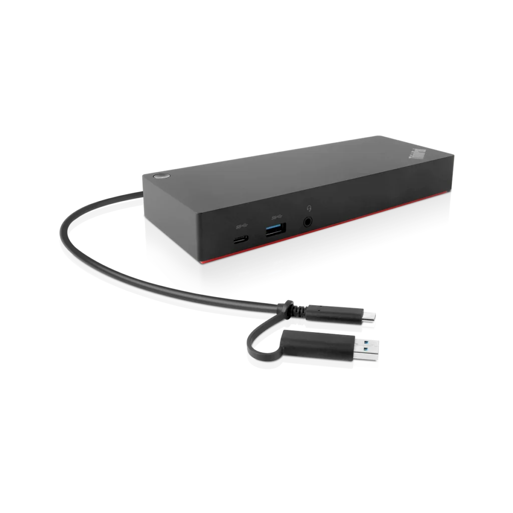 Docking Station Lenovo ThinkPad con USB-C y USB-A con cables y adaptador usb