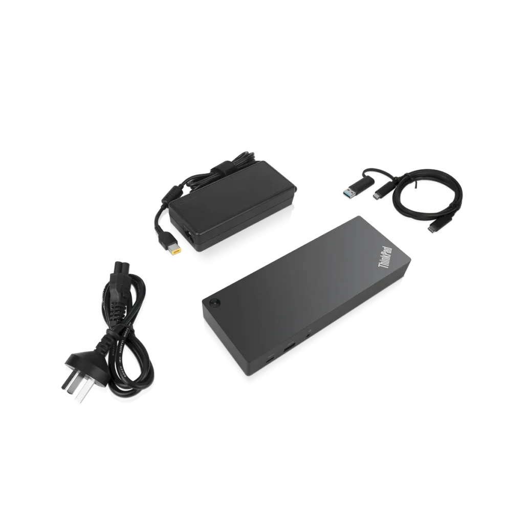 Docking Station Lenovo ThinkPad con USB-C y USB-A lo que incluye la caja