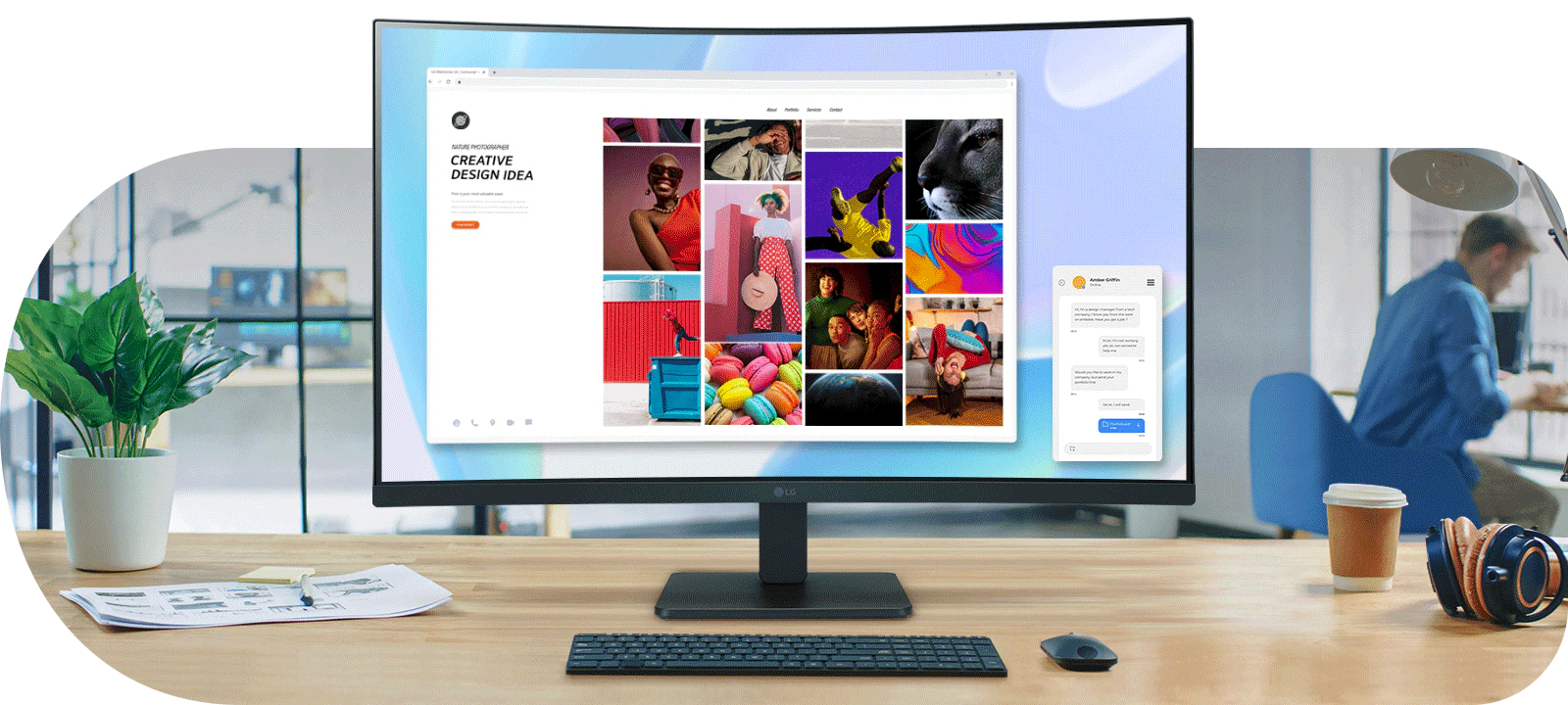 Pantalla curva Full HD de 31.5” Colores más vibrantes y exactos