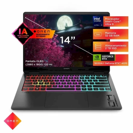 Notebook HP OMEN Transcend Ultra 9 32GB 2TB RTX 4070 14" Principal