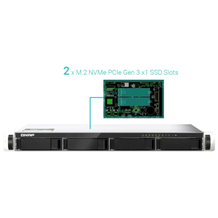 Servidor NAS QNAP TS-435XeU 4 bahías 4GB 10GbE Rack Principal