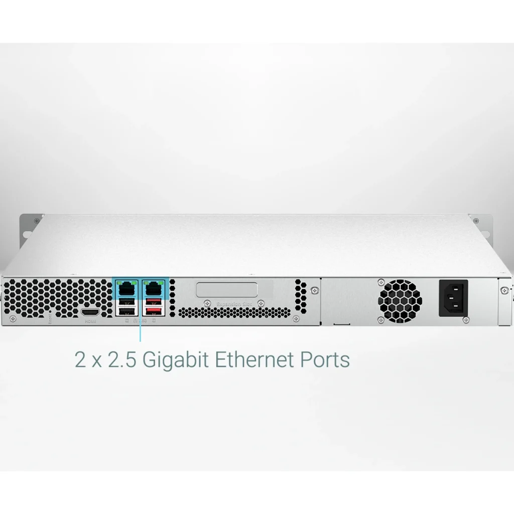 Servidor NAS QNAP TS-464U-RP 4 Bahías 8GB Celeron 2.5GbE PCIe ATRAS