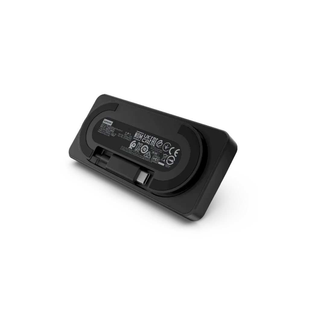 Hub Lenovo USB-C para dos pantallas 4K, Incluye Cargador de 100W vista etiquetas de abajo