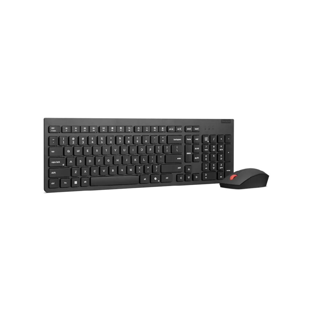 Teclado y Mouse inalámbricos Lenovo Essential combo Gen2, negro, español latino, 171 (sin pilas).