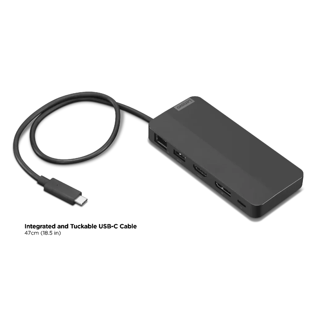 Hub Lenovo USB-C para dos pantallas 4K, Incluye Cargador de 100W