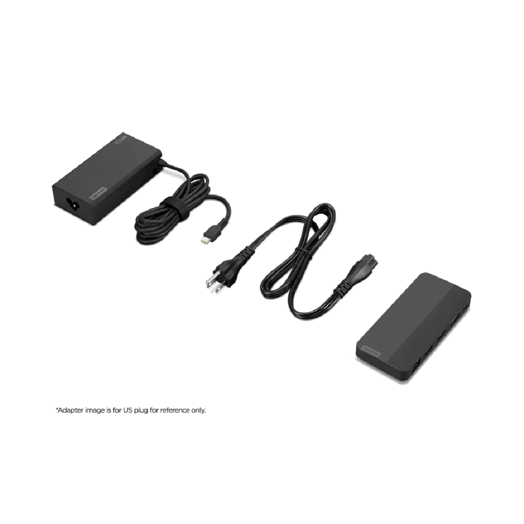 Hub Lenovo USB-C para dos pantallas 4K, Incluye Cargador de 100W lo que incluye la caja