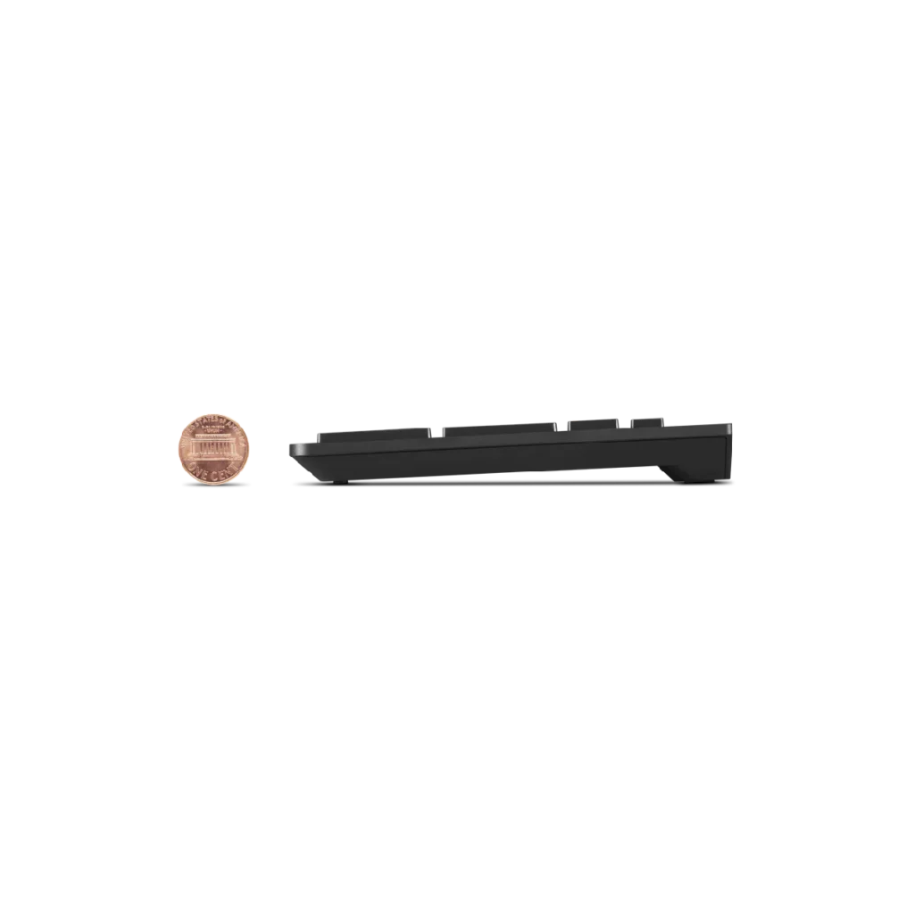 Teclado y Mouse inalámbricos Lenovo Essential combo Gen2, negro, español latino, 171 (sin pilas). perfil bajo como una moneda de $100 CLP