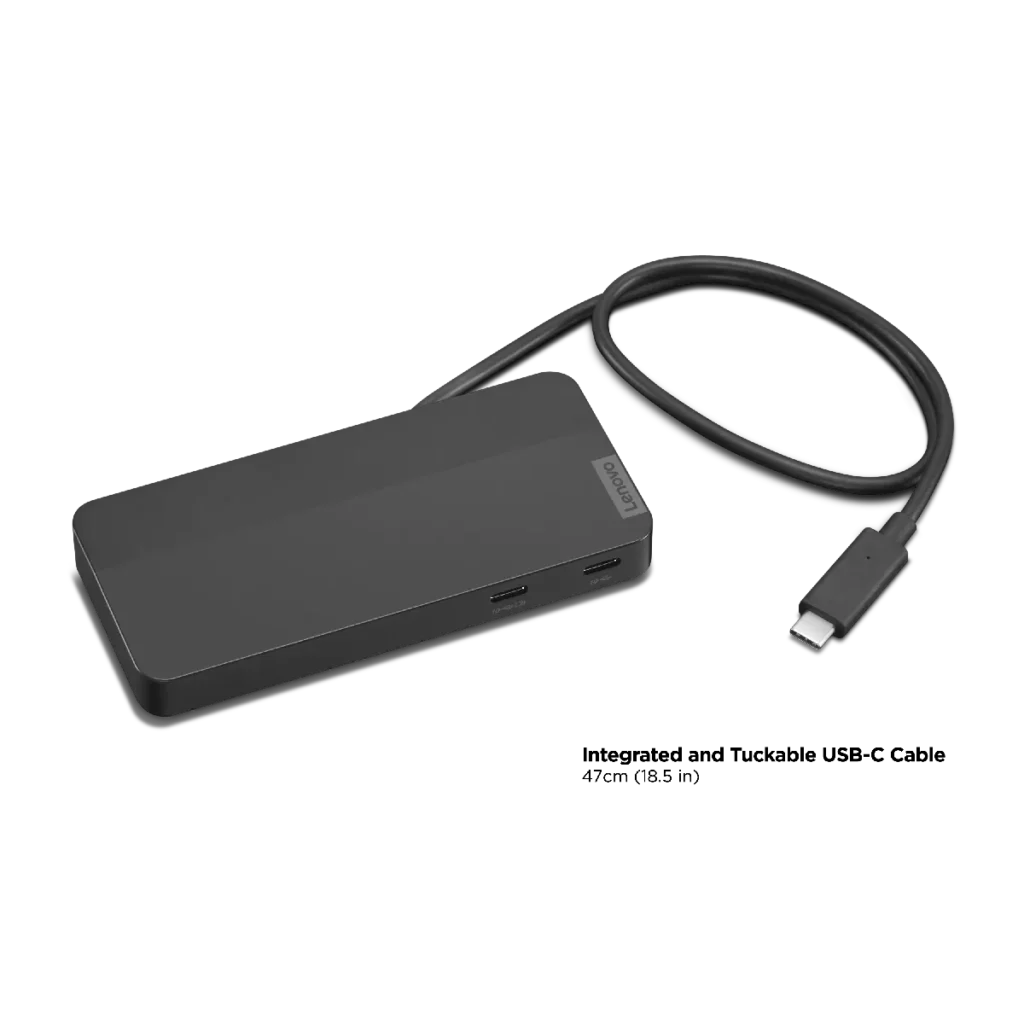 Hub Lenovo USB-C para dos pantallas 4K, Incluye Cargador de 100W cable usb c