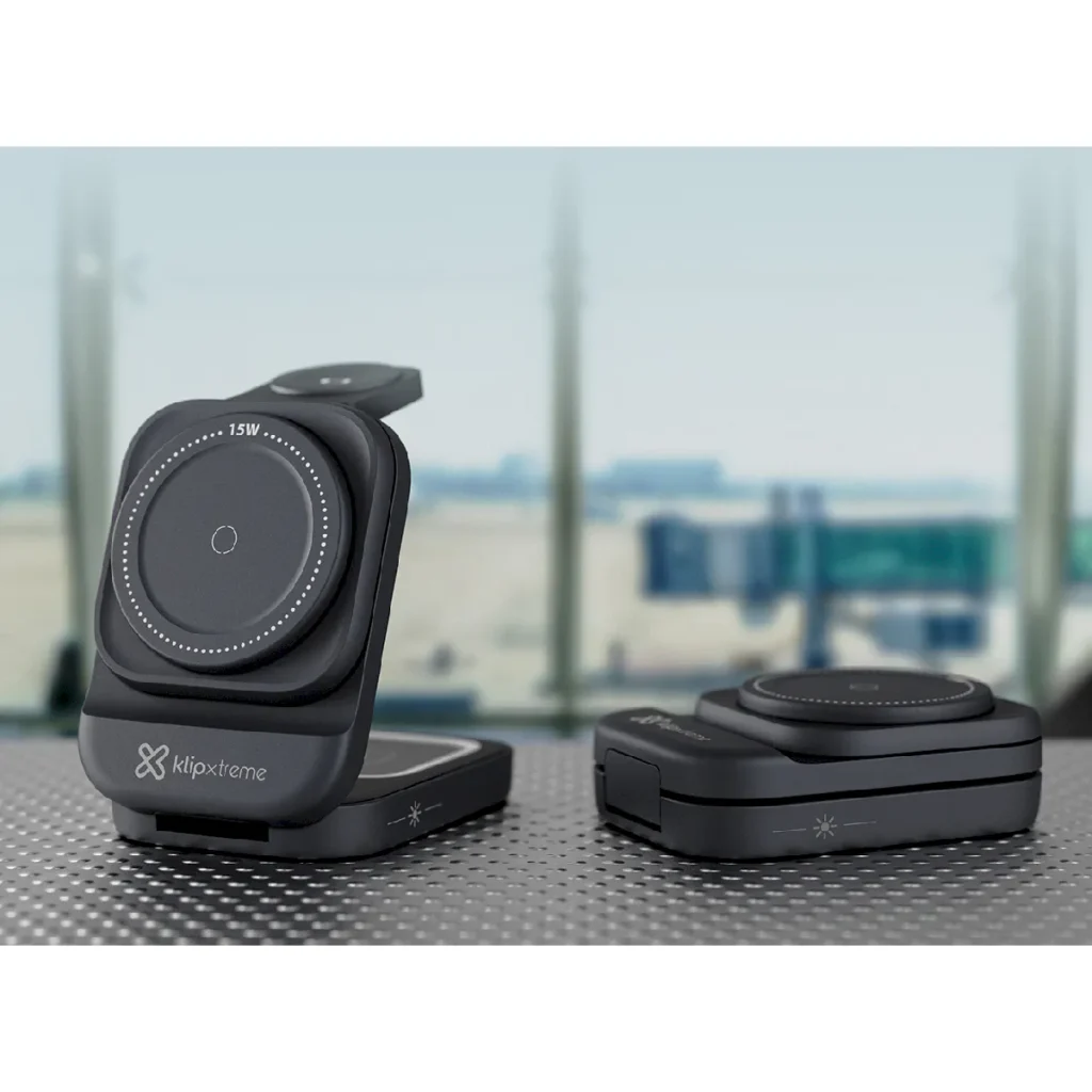 Cargador Inalámbrico 3 en 1 para Smartphones, Smart Watch, AirPods