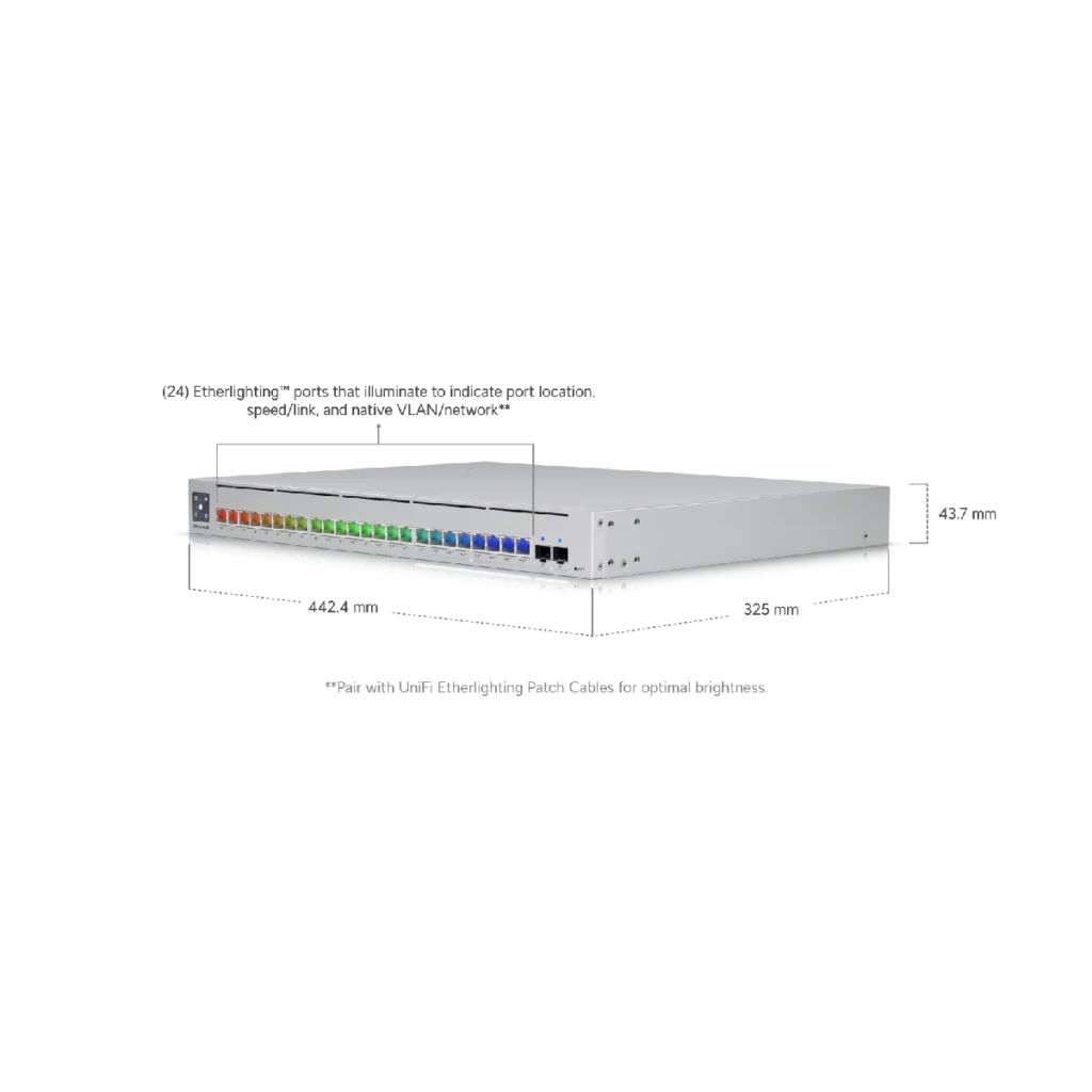 Switch Ubiquiti Pro Max 24 PoE 400W USW-Pro-Max-24-PoE, medidas.