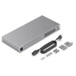 Switch Ubiquiti Standard 16 PoE. accesorios incluidos.
