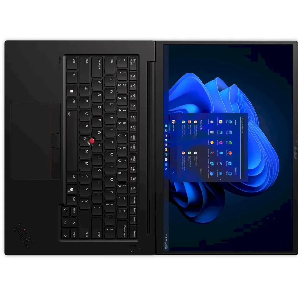 Workstation Lenovo ThinkPad P14s Gen 6 Ultra 7 RTX Pro 500 abierto en 180 grados