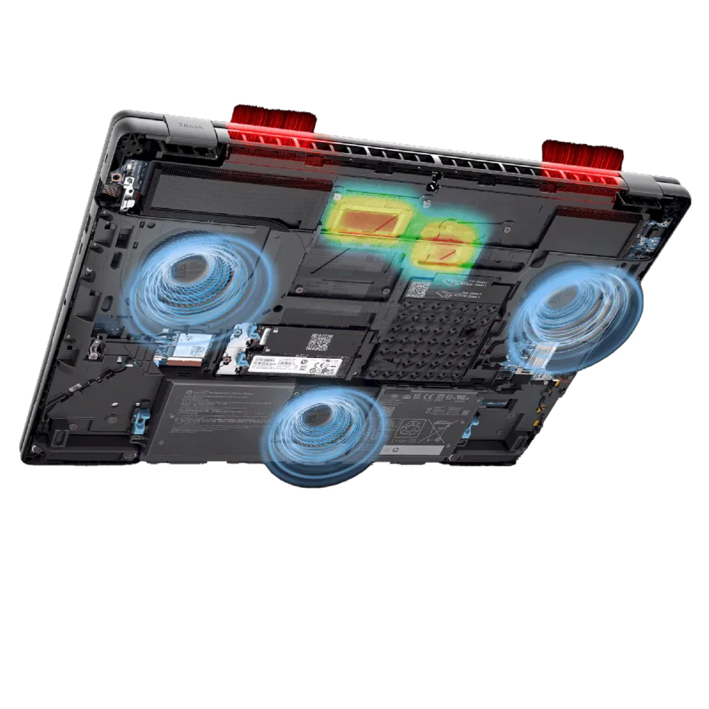 Workstation HP Zbook Fury G1i 16, ventilación