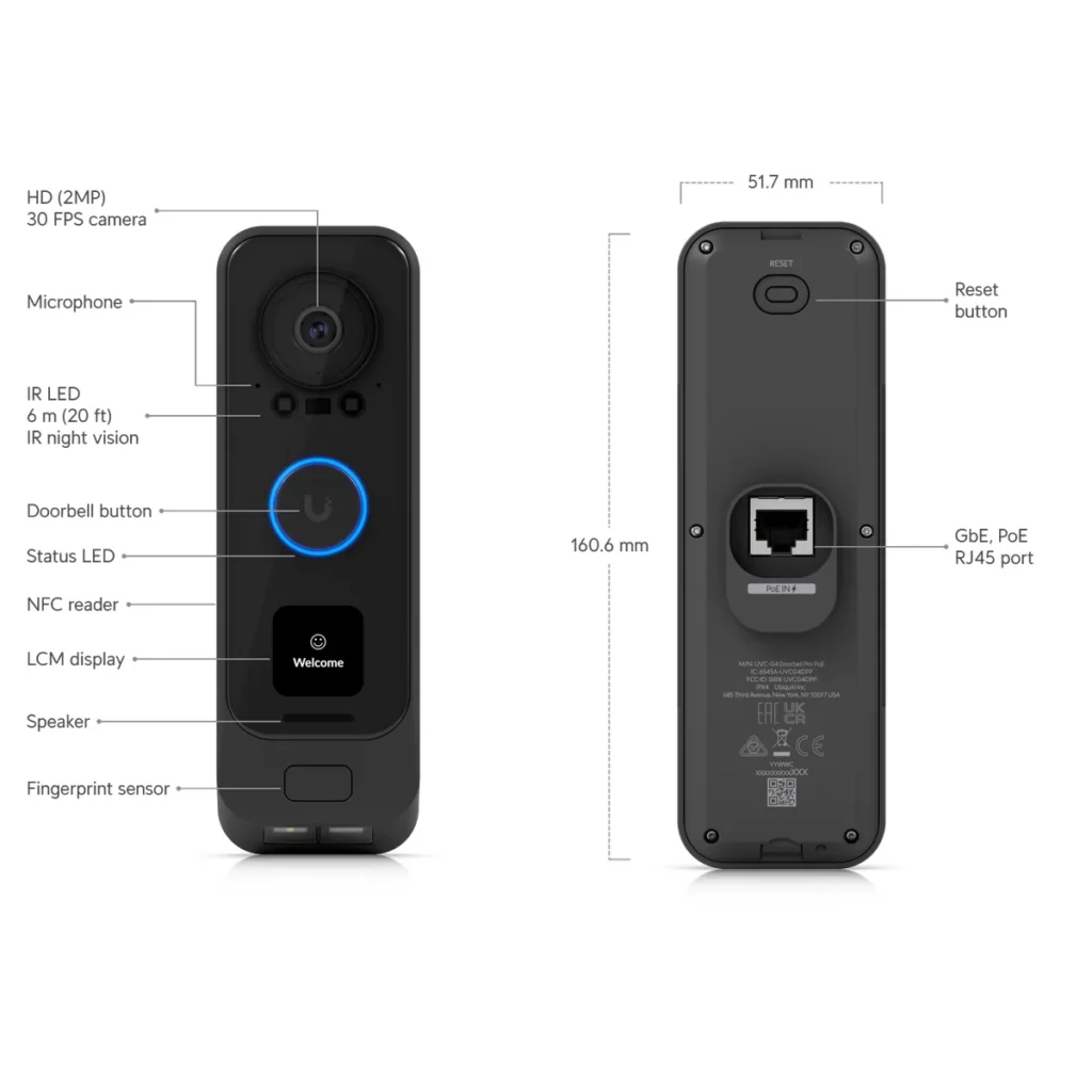 UVC-G4 Doorbell Pro PoE Kit - datasheet