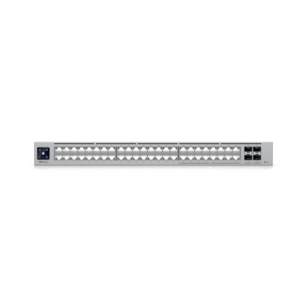 Switch Ubiquiti Pro Max 48 puertos 4-SFP+ L3 Rack, vista frontal
