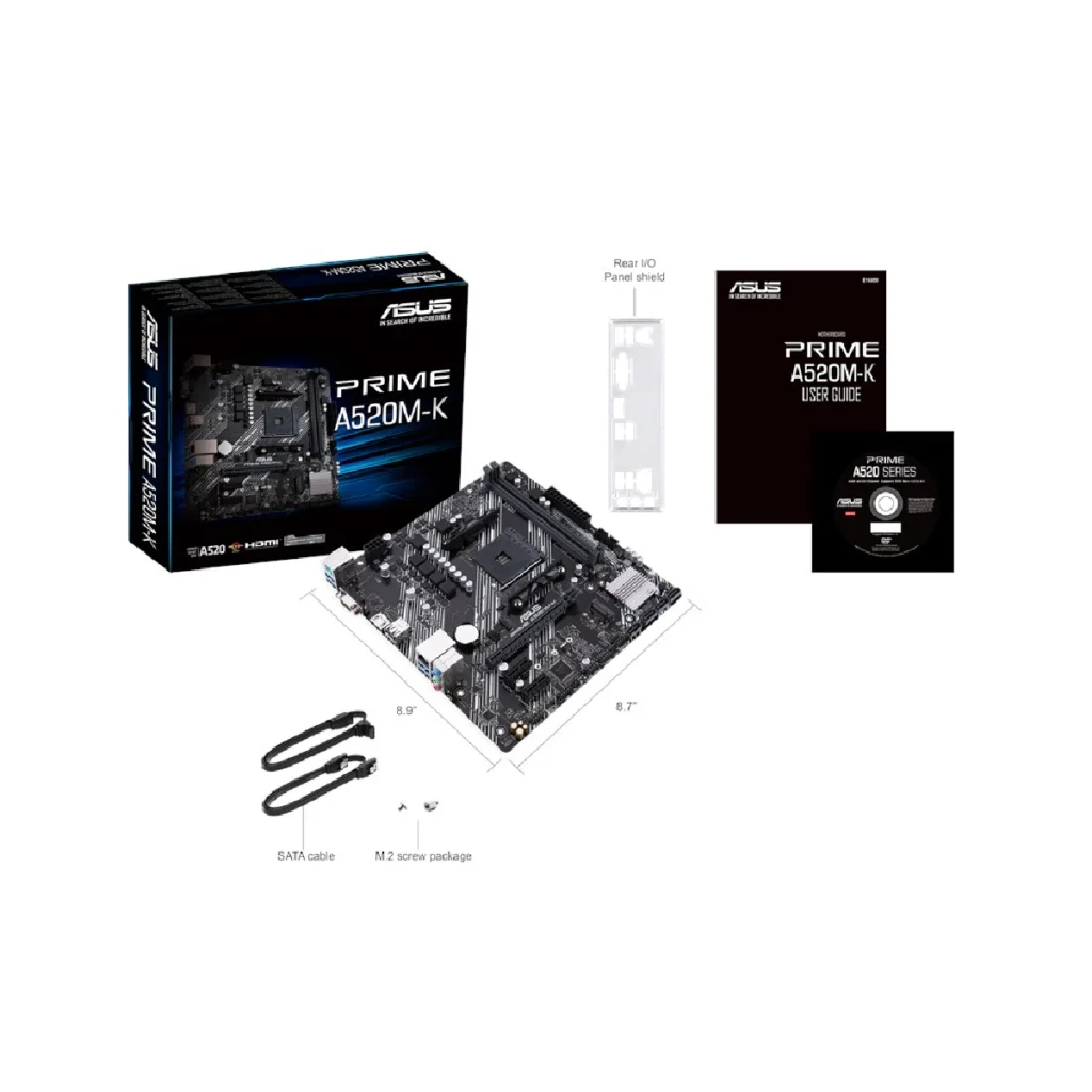 Placa Madre Asus PRIME A520M-K AMD Socket AM4 mATX, caja in the box