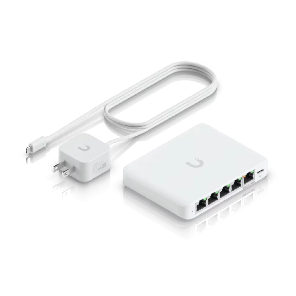 Switch Ubiquiti Flex Mini 2.5G 5 puertos L2, in the box