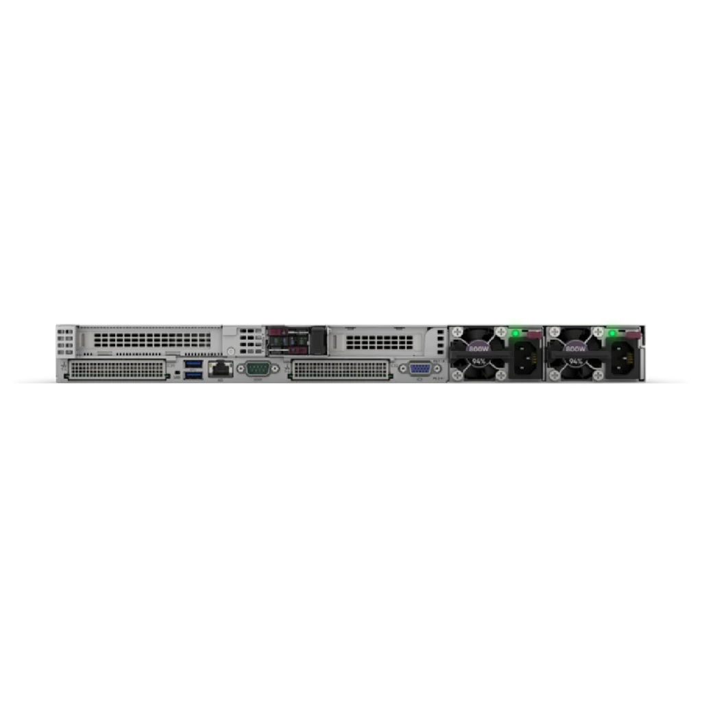 Servidor HPE ProLiant DL325 Gen11 9115 2.6GHz 16c 1P 1x32GB-R 8SFF MR408i-o 2x960GB SSD 2x800W PS LA. Atras